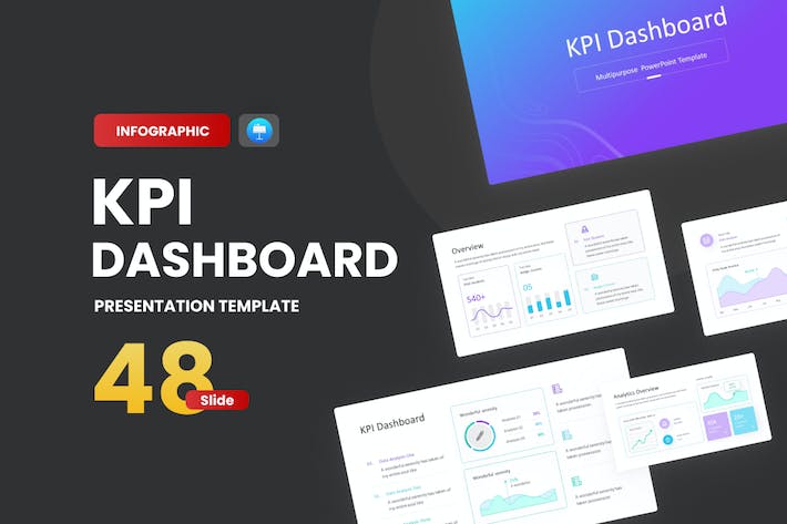 核心绩效指标KPI数据可视化分析仪表板(Dashboard)Keynote模板