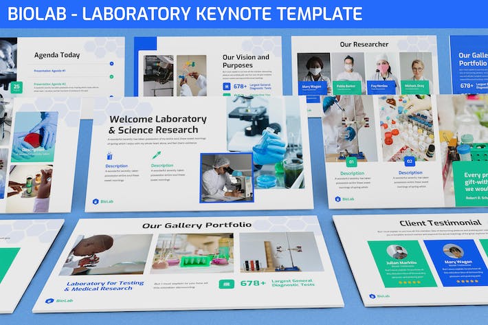 数字化医学医疗研究、科学实验室技术应用展示keynote模板