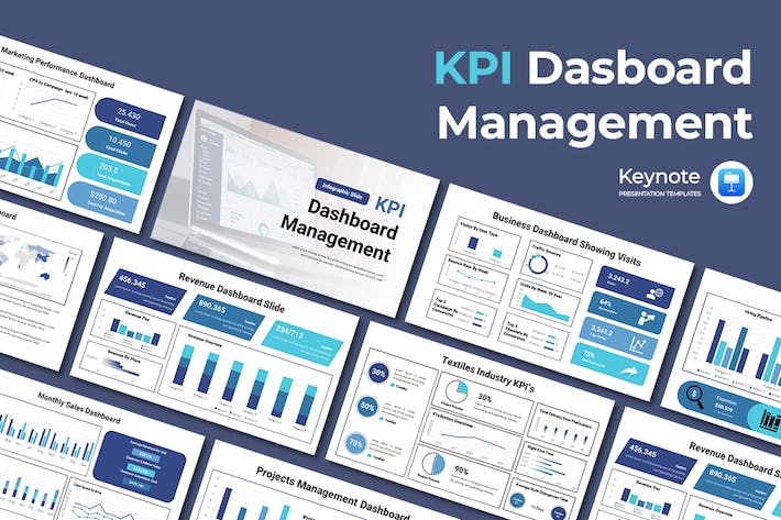 业务KPI数据管理与分析图形报告Keynote模板