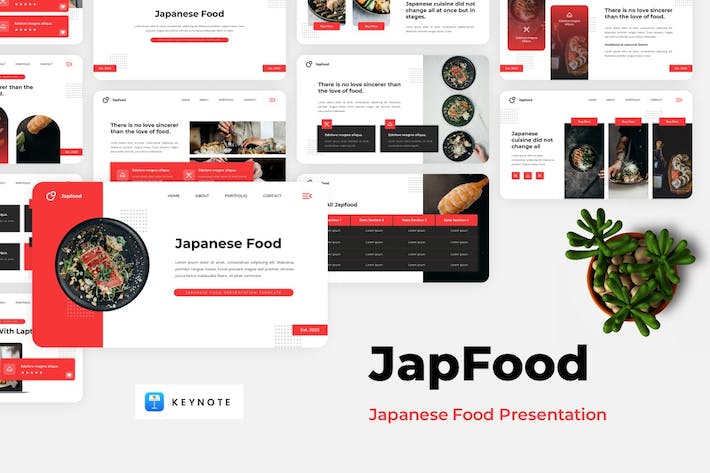 日本美食文化介绍与精美日式料理餐饮推介Keynote模板
