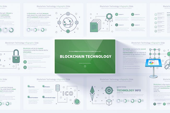 区块链技术架构与加密货币概念Keynote模板