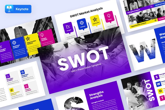 SWOT战略分析商业规划、企业转型路径探索Keynote模板