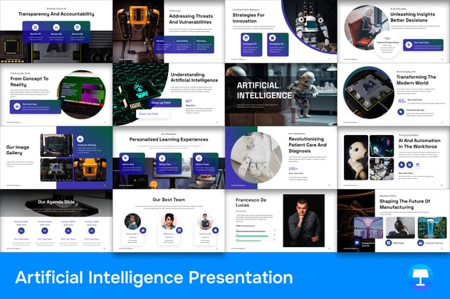 计算机视觉技术演示、AI人工智能核心架构Keynote模板