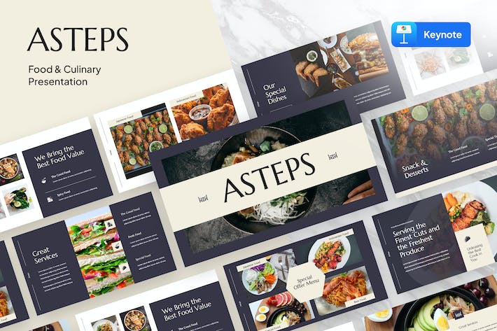 创意美食餐饮品牌故事挖掘与加盟招商推介讲述Keynote模板