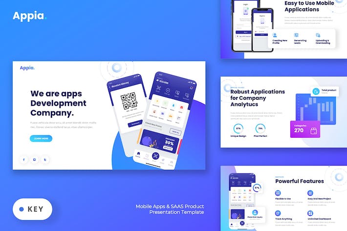 移动端APP开发流程与SaaS软件即服务业务展示Keynote模板