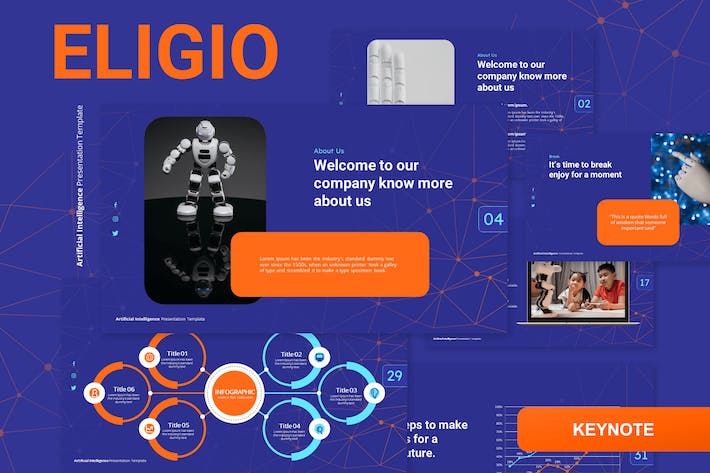 全球人工智能技术应用现状与未来趋势展示Keynote模板