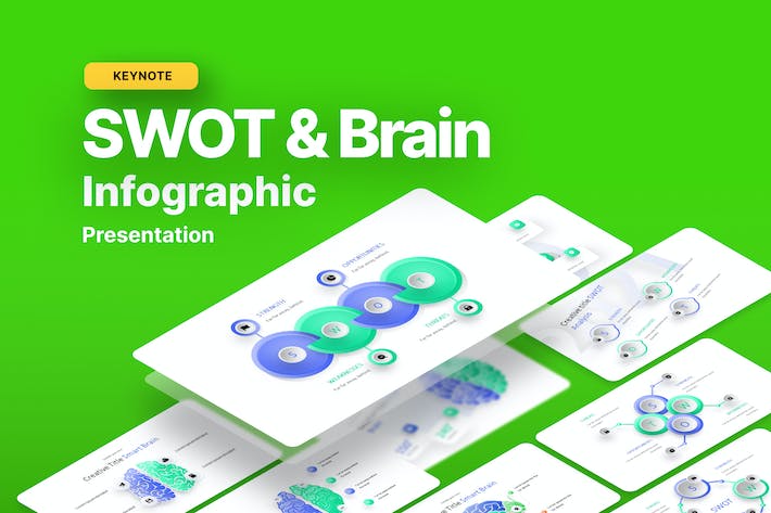 现代微立体风格企业竞争态势SWOT分析图形PPT模板