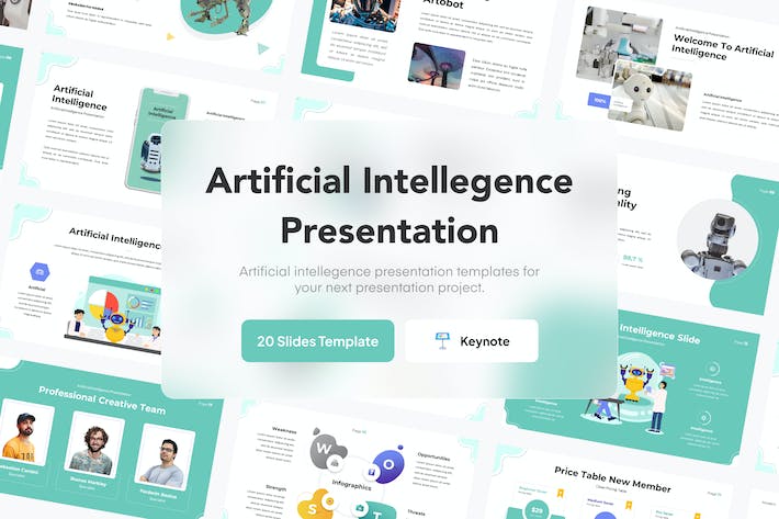 人工智能学术展示讲述与技术应用知识传播Keynote模板