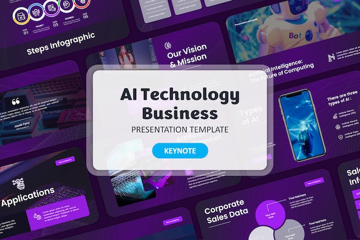 AI人工智能技术商业应用融资路演Keynote模板