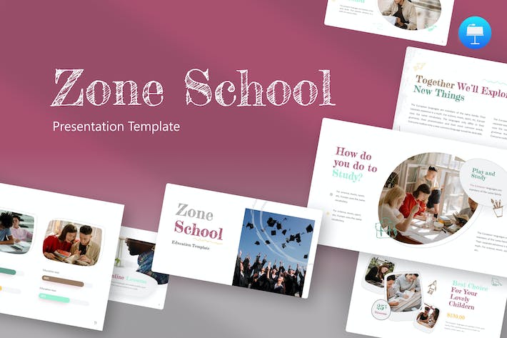 创意手绘涂鸦风格校园教育培训及互动学习课件Keynote模板