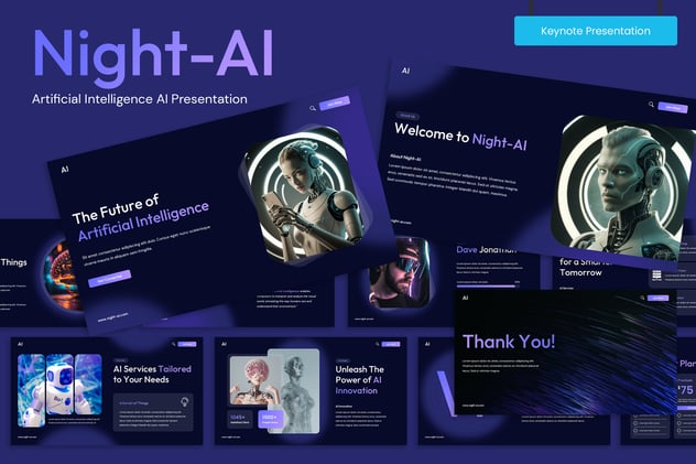 AI人工智能科技创新数字化应用Keynote模板