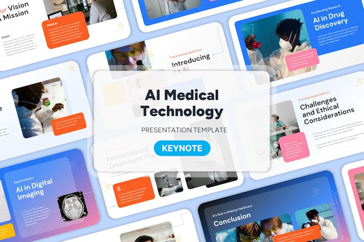 AI医疗人工智能临床技术研究与智慧医疗行业方案Keynote模板
