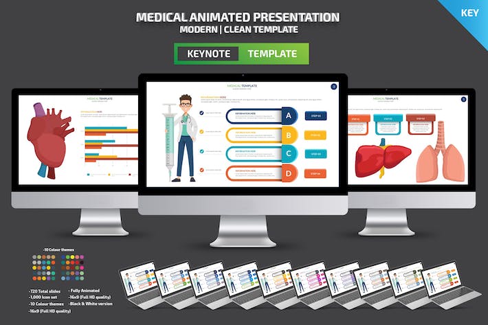 医疗动态诊疗健康服务医学知识Keynote模板